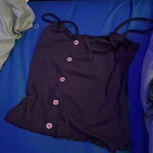 No boundaries, black with buttons ruffled bottom